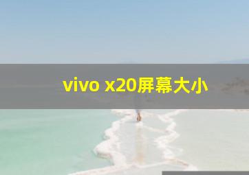 vivo x20屏幕大小